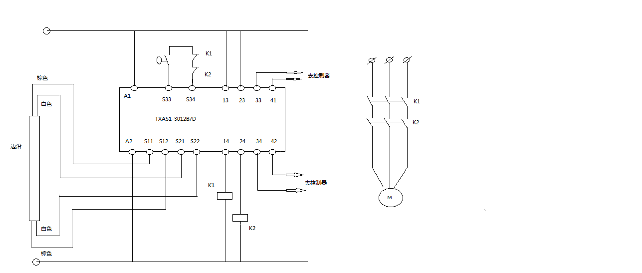 TXAS1-3012B安全继电器接线图