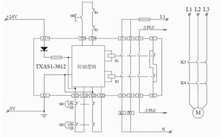 安全继电器控制逻辑图 安全继电器控制逻辑图